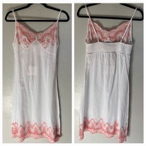 Shabby Chic Embroidered Eyelet Cotton Summer Slip Dress